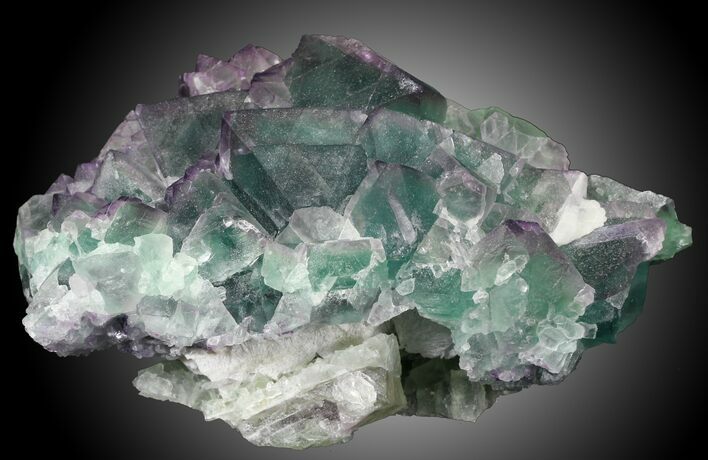 Sharp Fluorite on Aragonite & Quartz, China #31858